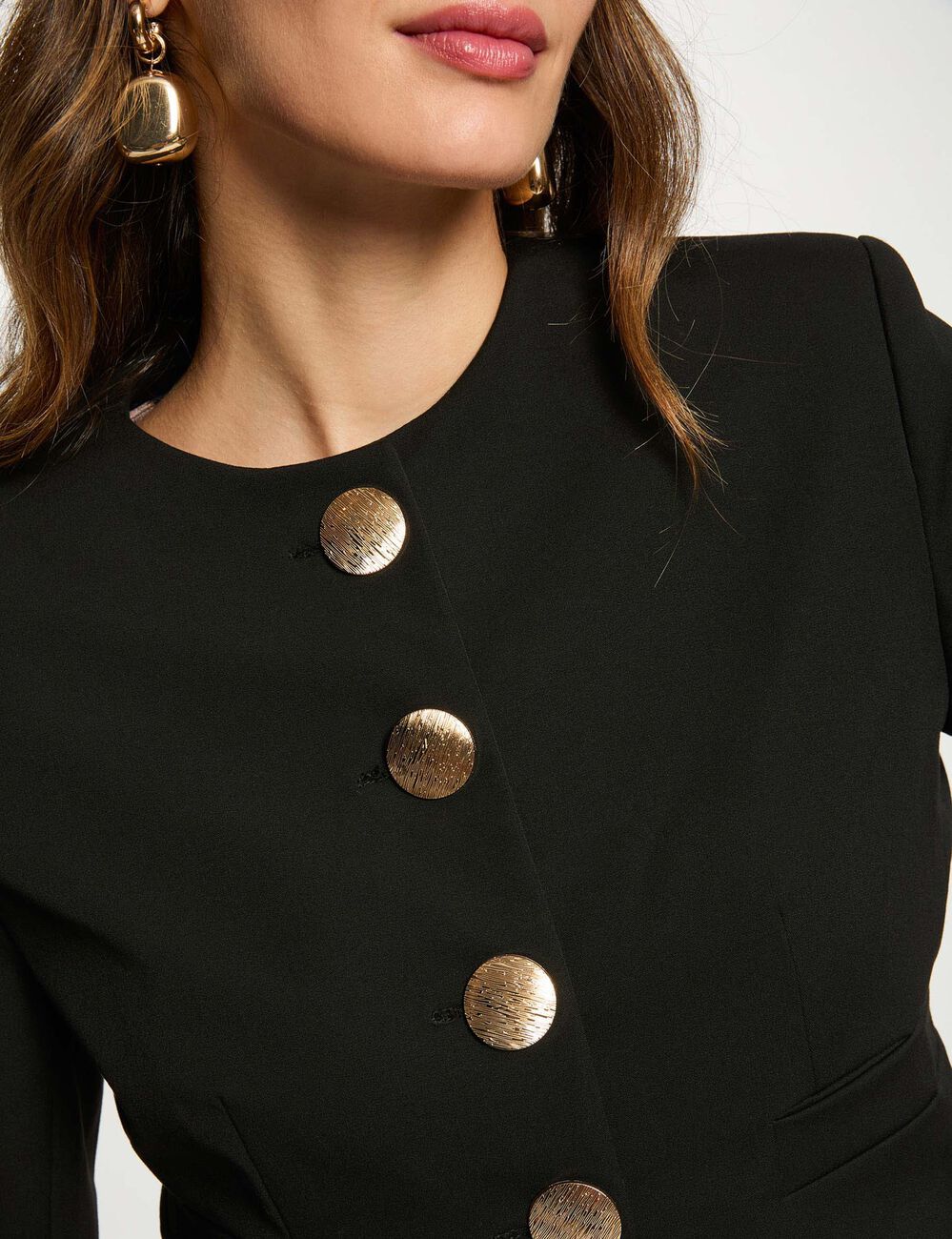 Veste courte sans manches noir femme