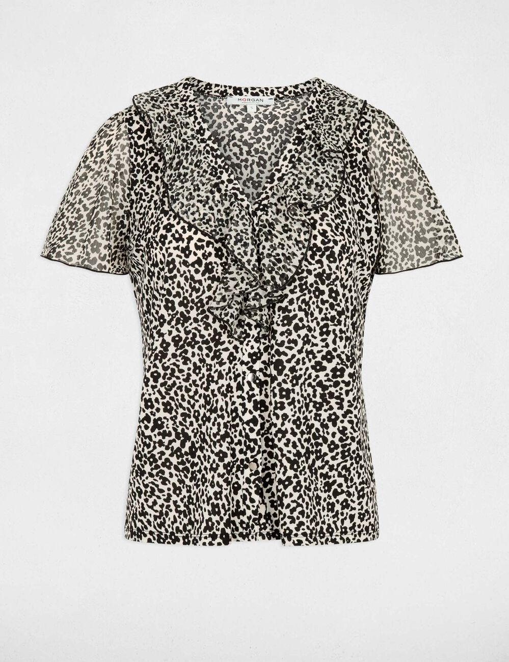 Chemise voile col v blanc femme