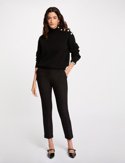 Pantalon cigarette 7/8ème noir femme