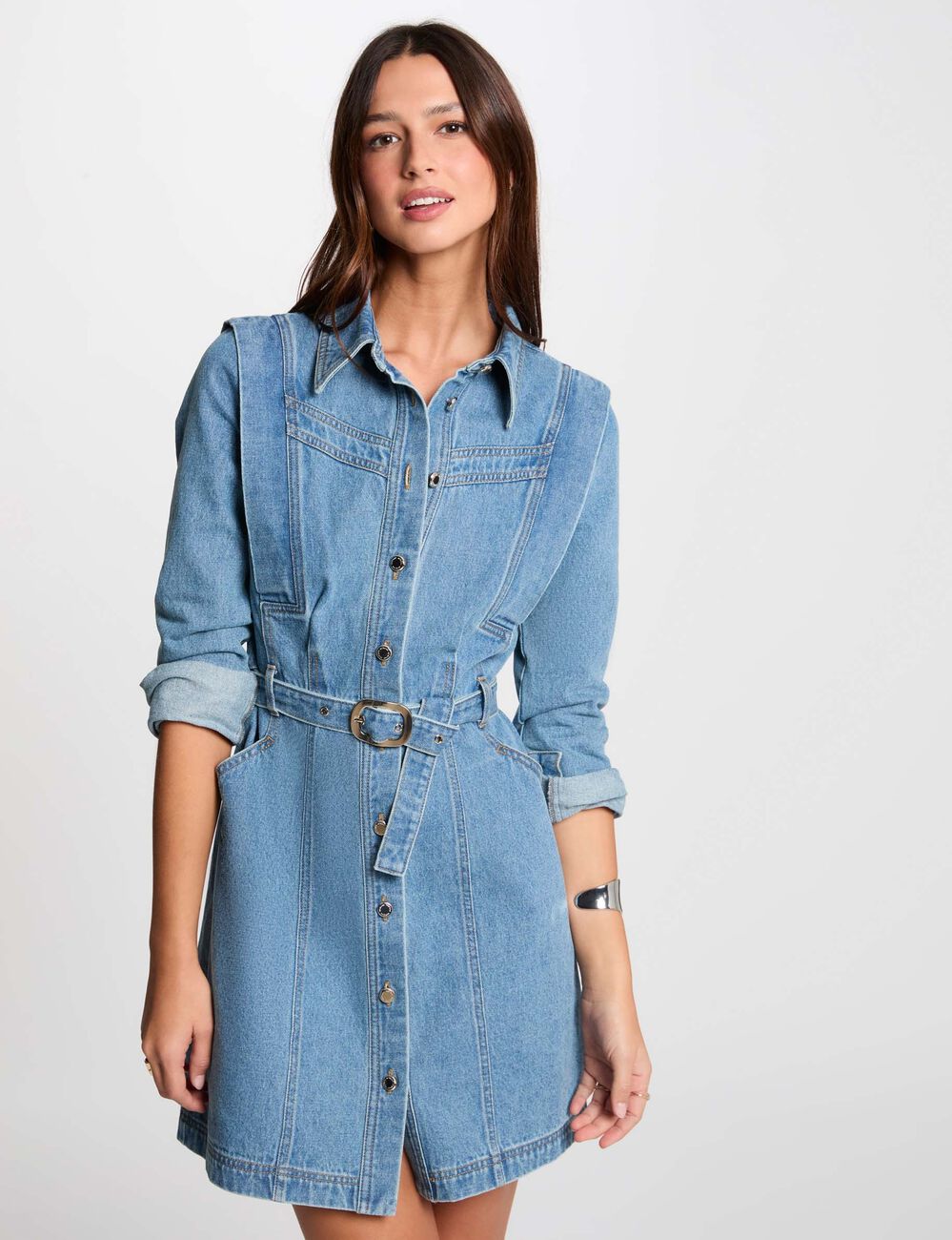Jeanskleid mit Knopfleiste stone denim damen