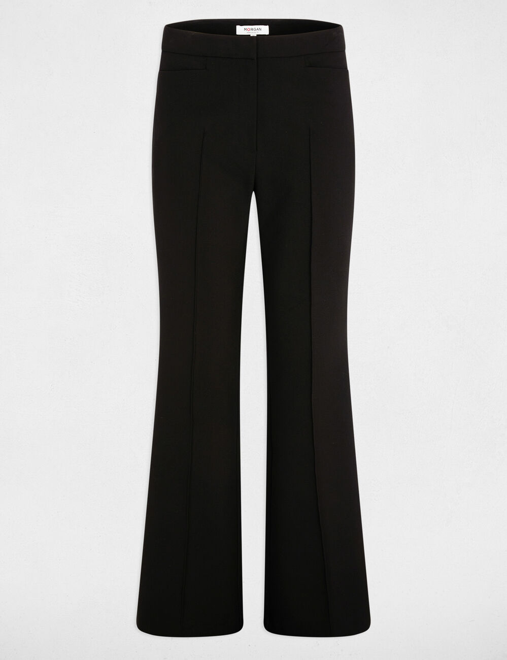 Bootcut hochgeschnittene Hose schwarz damen