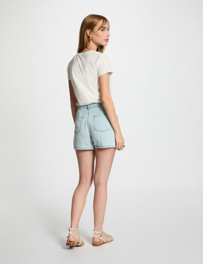 T-shirt manches courtes blanc femme