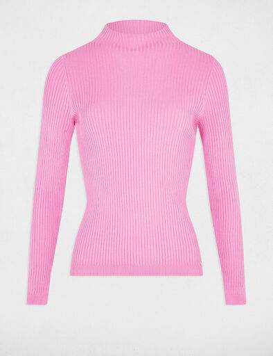 pullover mit hohem kragen gerippt rosa damen Pullover mit hohem Kragen, gerippt rosa damen
