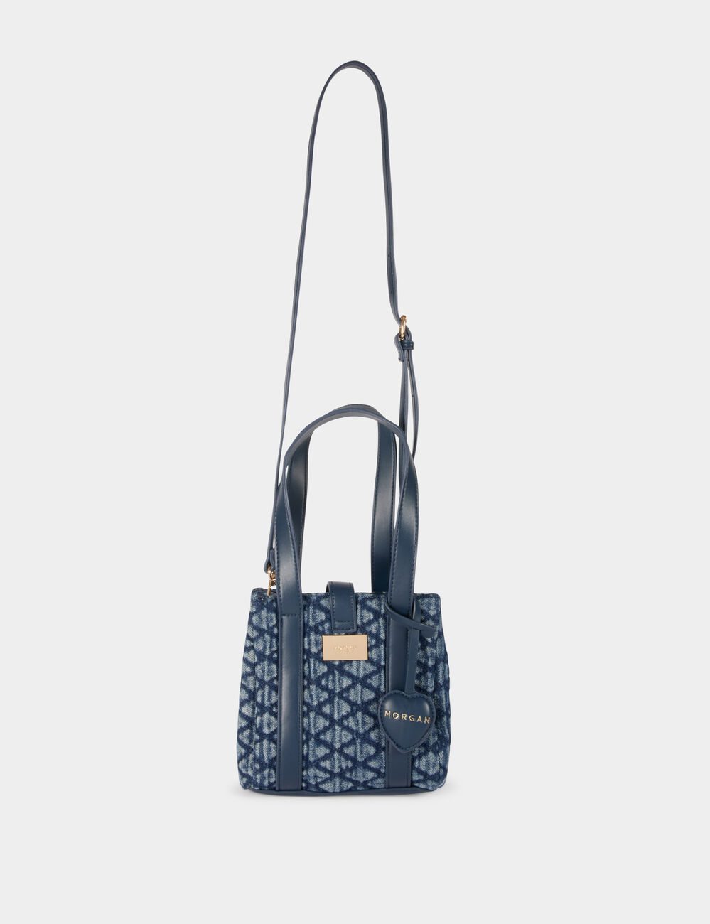 Sac cabas matelass&eacute; denim stone femme