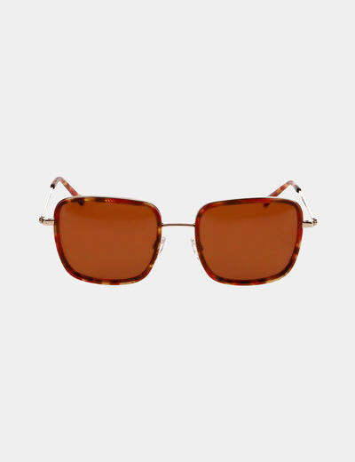 Lunettes de soleil carrée marron femme