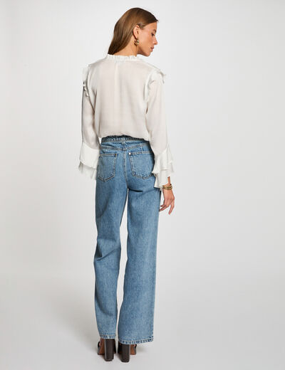 Blouse manches longues blanc femme
