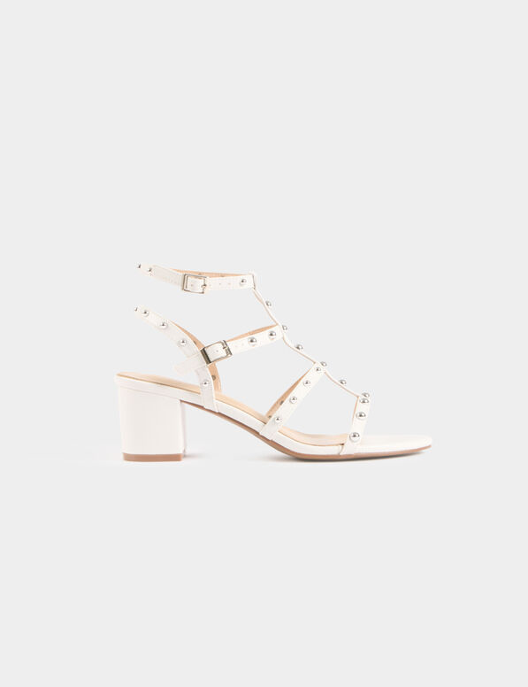 sandalen mit absatzen und nieten weiss damen Sandalen mit Absätzen und Nieten weiss damen