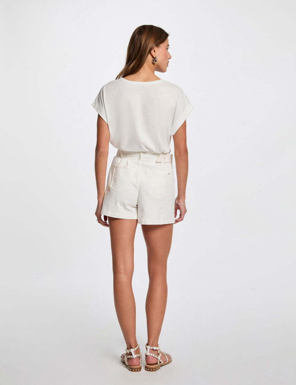 T-shirt mit Aufdruck weiss damen