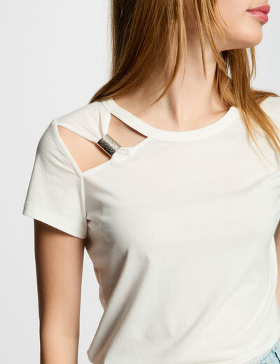 T-shirt manches courtes blanc femme