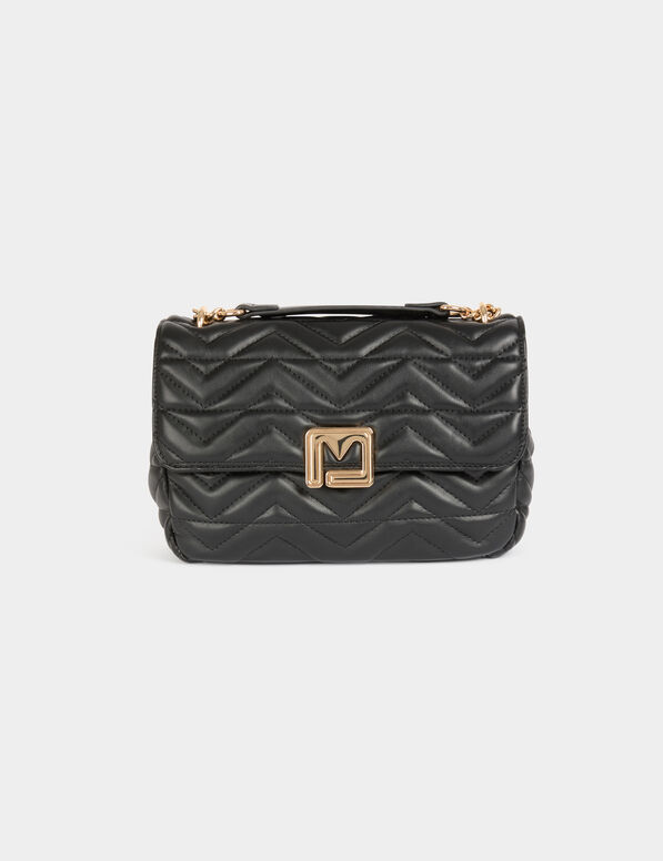 gesteppte tasche mit m schnalle schwarz damen Gesteppte Tasche mit M-Schnalle schwarz damen