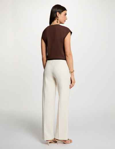 Top asym&eacute;trique sans manches marron fonc&eacute; femme