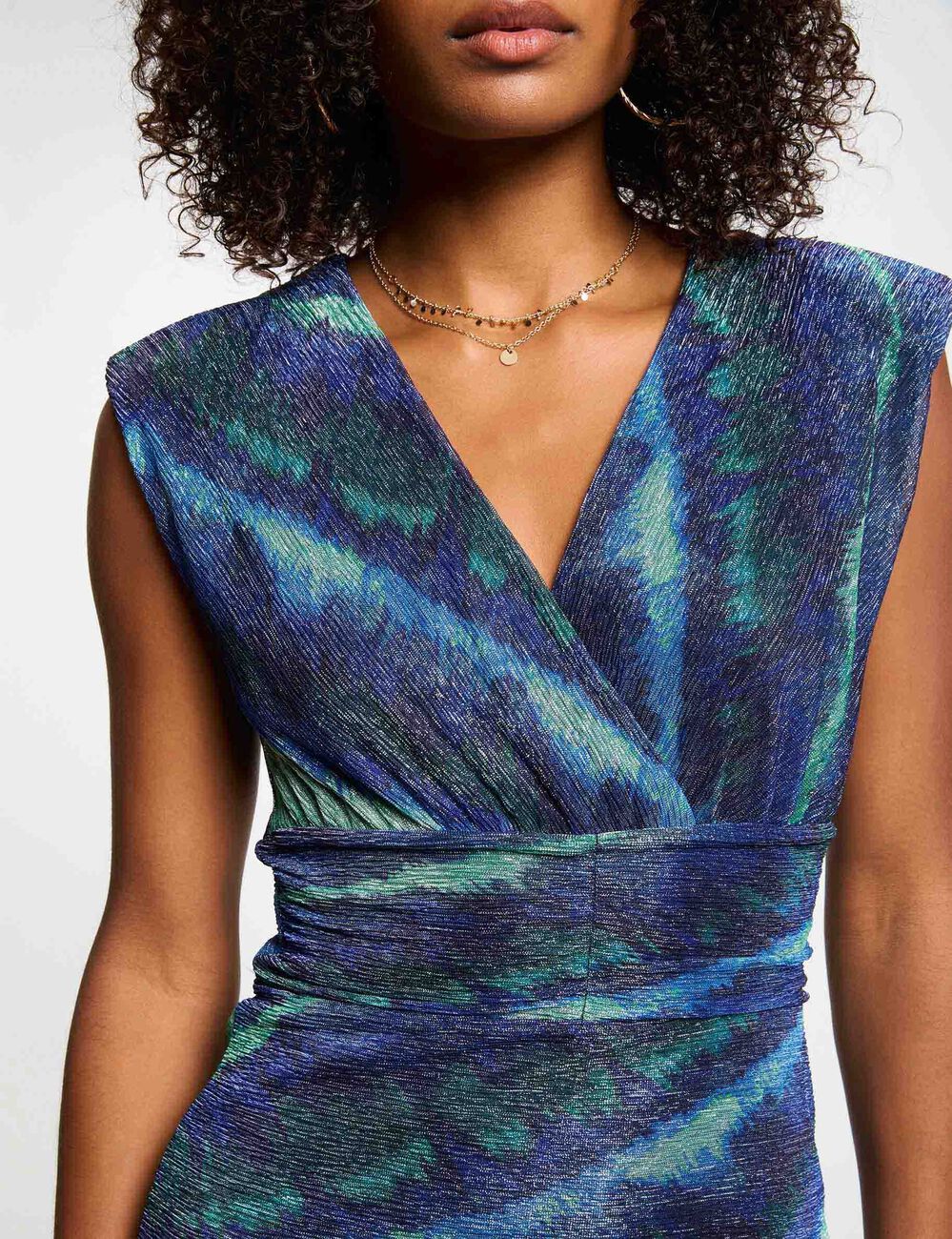 Bedrucktes kurzes eng anliegendes Kleid mehrfarbig damen