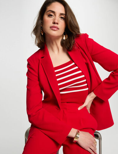 Taillierter Blazer mit Knöpfen rot damen