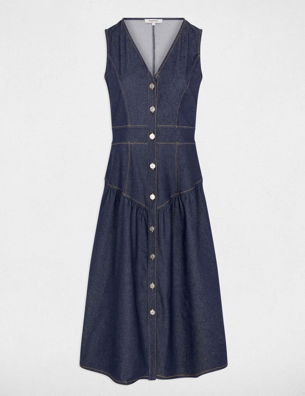 Robe ajust&eacute;e effet jean denim brut femme