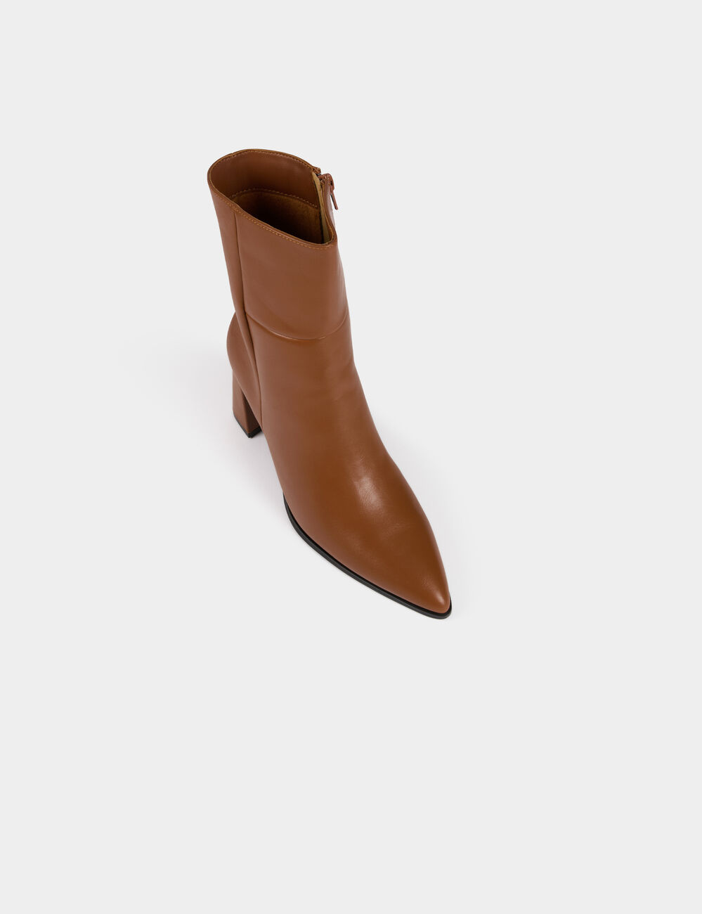 Botte courte &agrave; talon camel femme