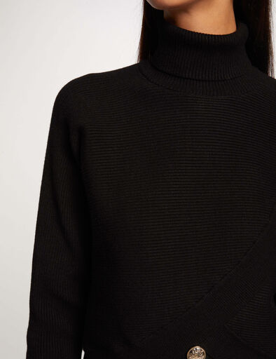 pull manches longues effet croise noir femme Pull manches longues effet croisé noir femme