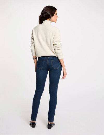 Pull manches longues avec boutons ivoire femme