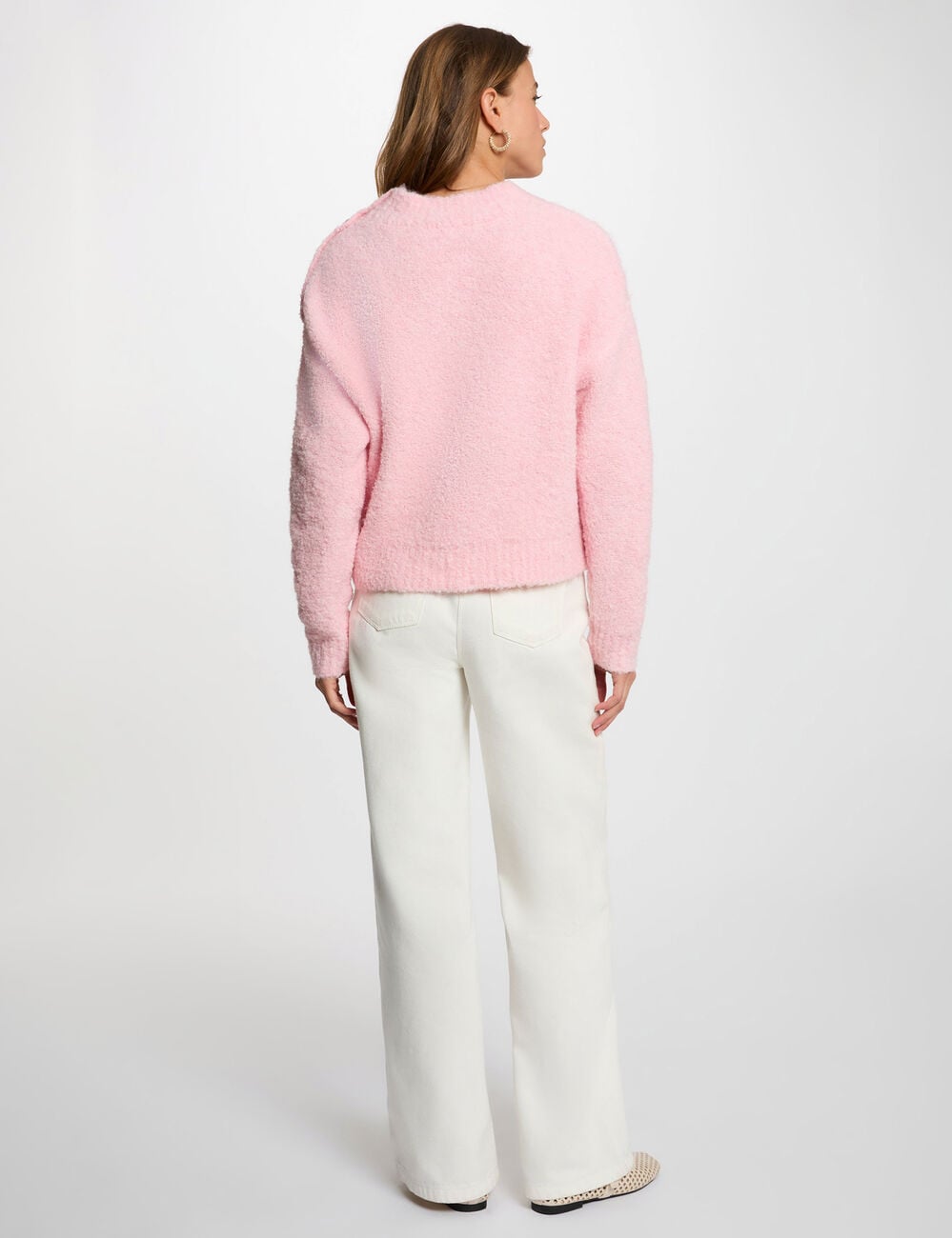 Pullover mit Rundhalsausschnitt hellrosa damen