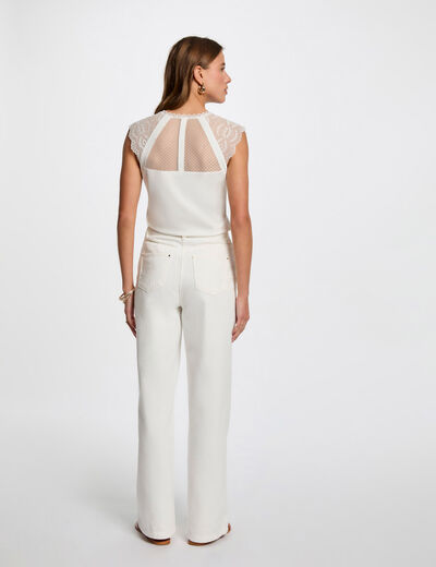 T-shirt manches courtes blanc femme