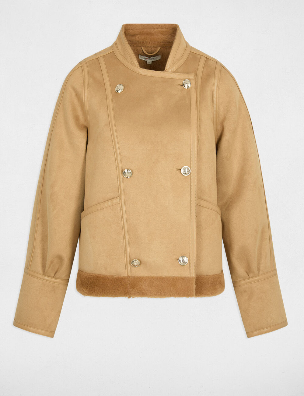 Kurze Jacke aus Lammfell cognacbraun damen