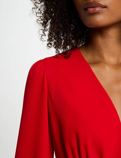 Kurzes trapezförmiges Kleid rot damen