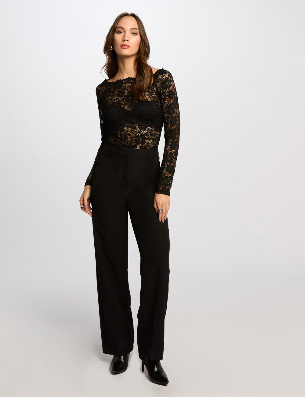 Langarmshirt schwarz damen