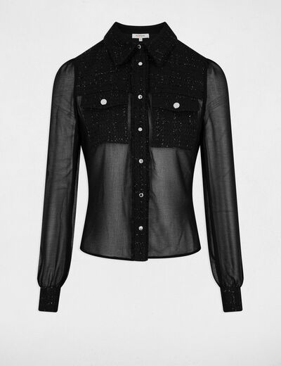 Langarmhemd schwarz damen