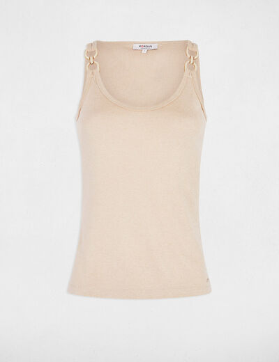 Ärmelloses Tanktop sandfarben damen