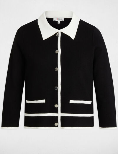Gilet manches 3/4 noir femme
