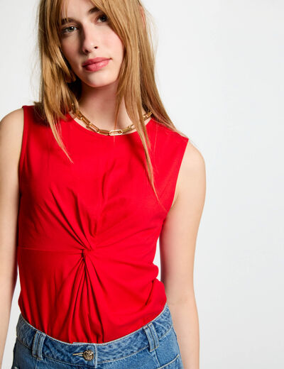 Ärmelloses T-shirt rot damen