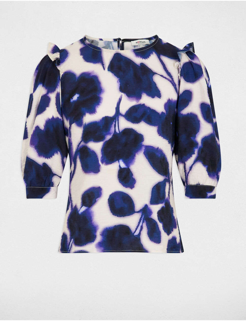 Blouse manches 3/4 imprimée multicolore femme