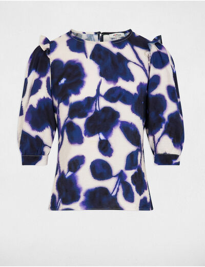 Blouse manches 3/4 imprimée multicolore femme