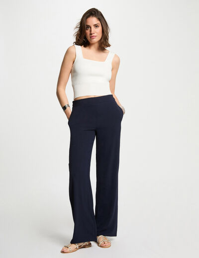 Fließende weite Hose marineblau damen