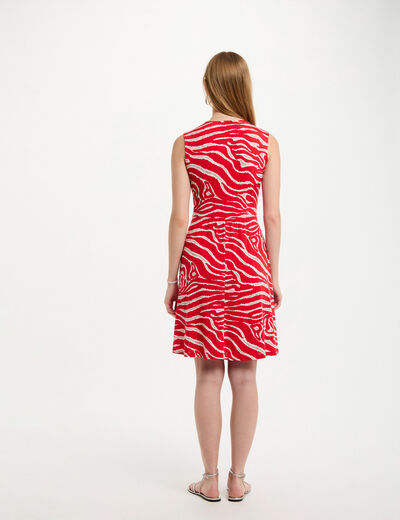 Robe courte ajustée imprimée multicolore femme