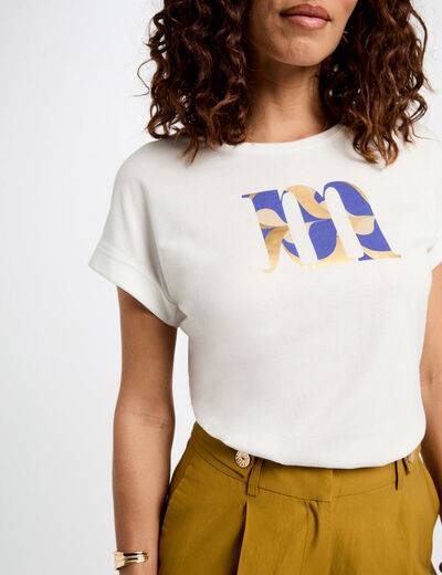 T-shirt mit Schriftzug weiss damen
