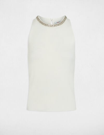 Eng anliegendes Top mit Strass weiss damen