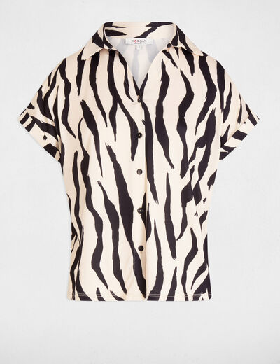 Blouse manches courtes blanc femme
