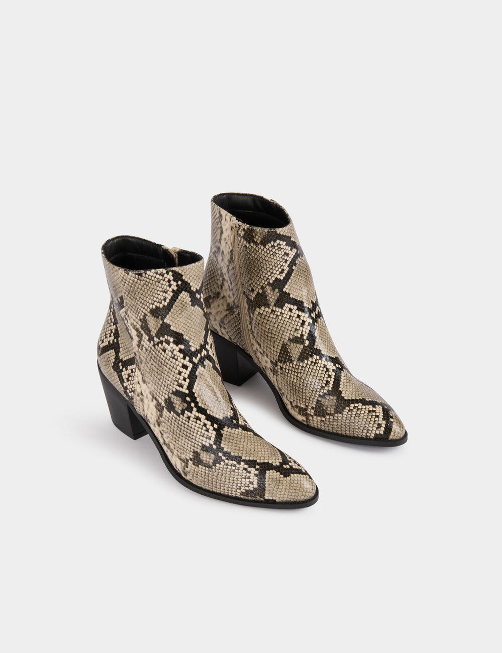 Stiefeletten mit Python-Optik mehrfarbig damen