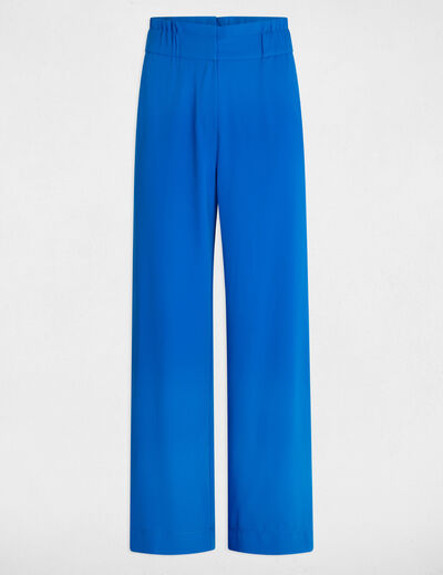 Pantalon large à fronces bleu electrique femme