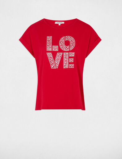t shirt mit aufdruck rot damen T-Shirt mit Aufdruck rot damen