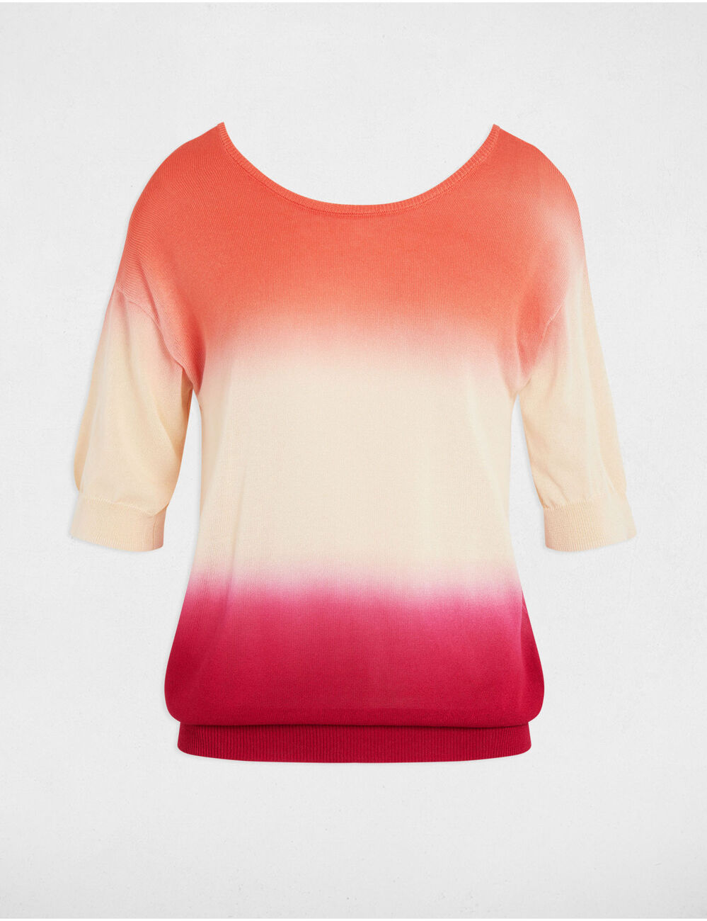 Pull manches 3/4 imprimé multicolore femme