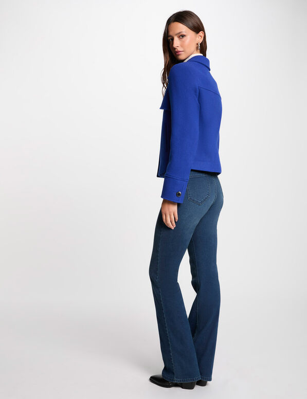 kurzer geknopfter mantel blau damen Kurzer, geknöpfter Mantel blau damen
