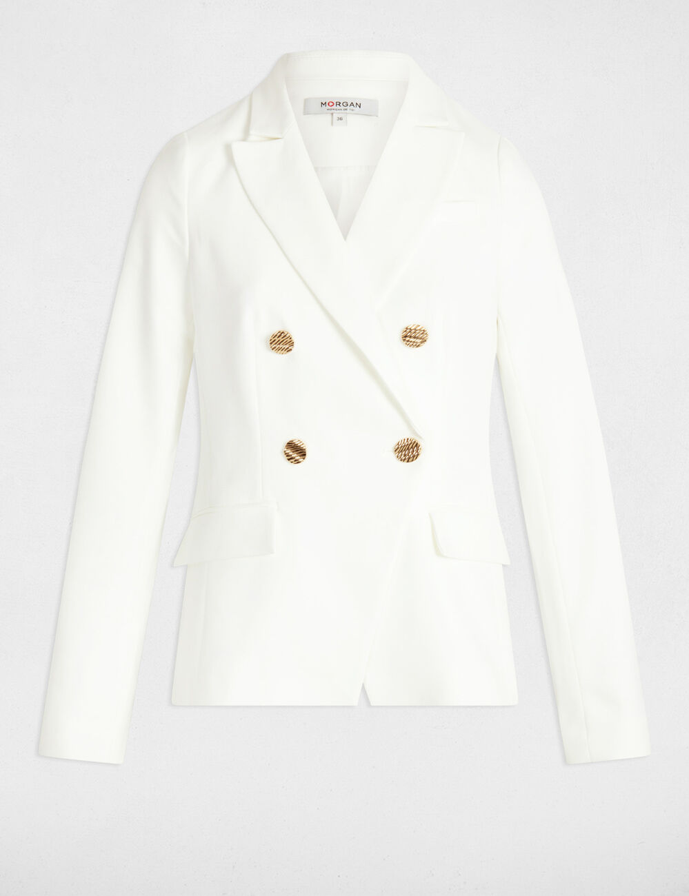 Blazer mit doppelter Knopfleiste weiss damen