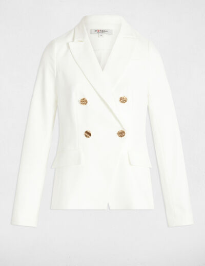 Blazer mit doppelter Knopfleiste weiss damen