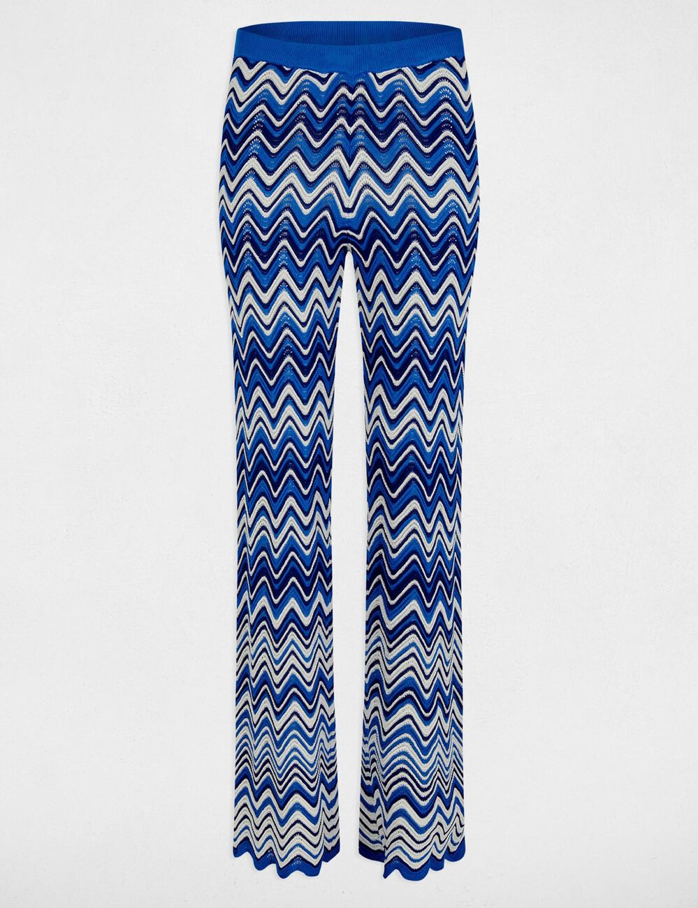 Strickhose mit Print elektrisch blau damen