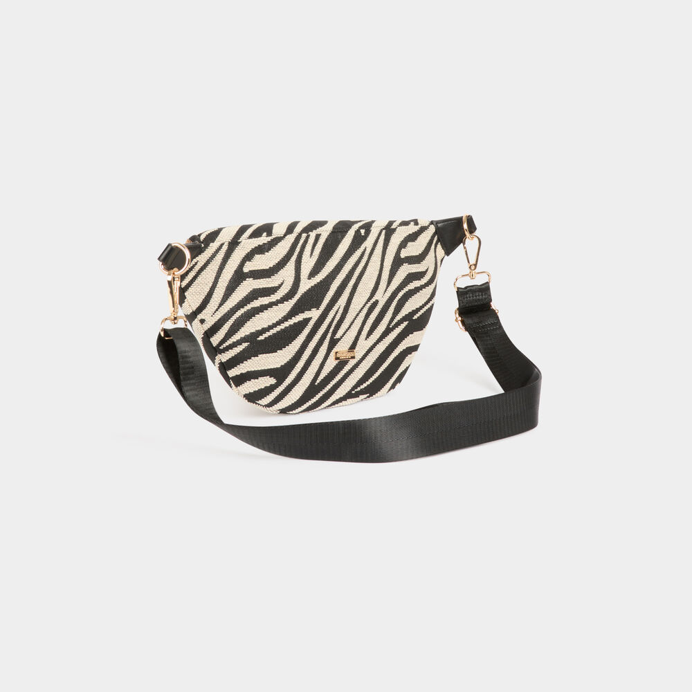 Gürteltasche mit Zebramuster elfenbein damen