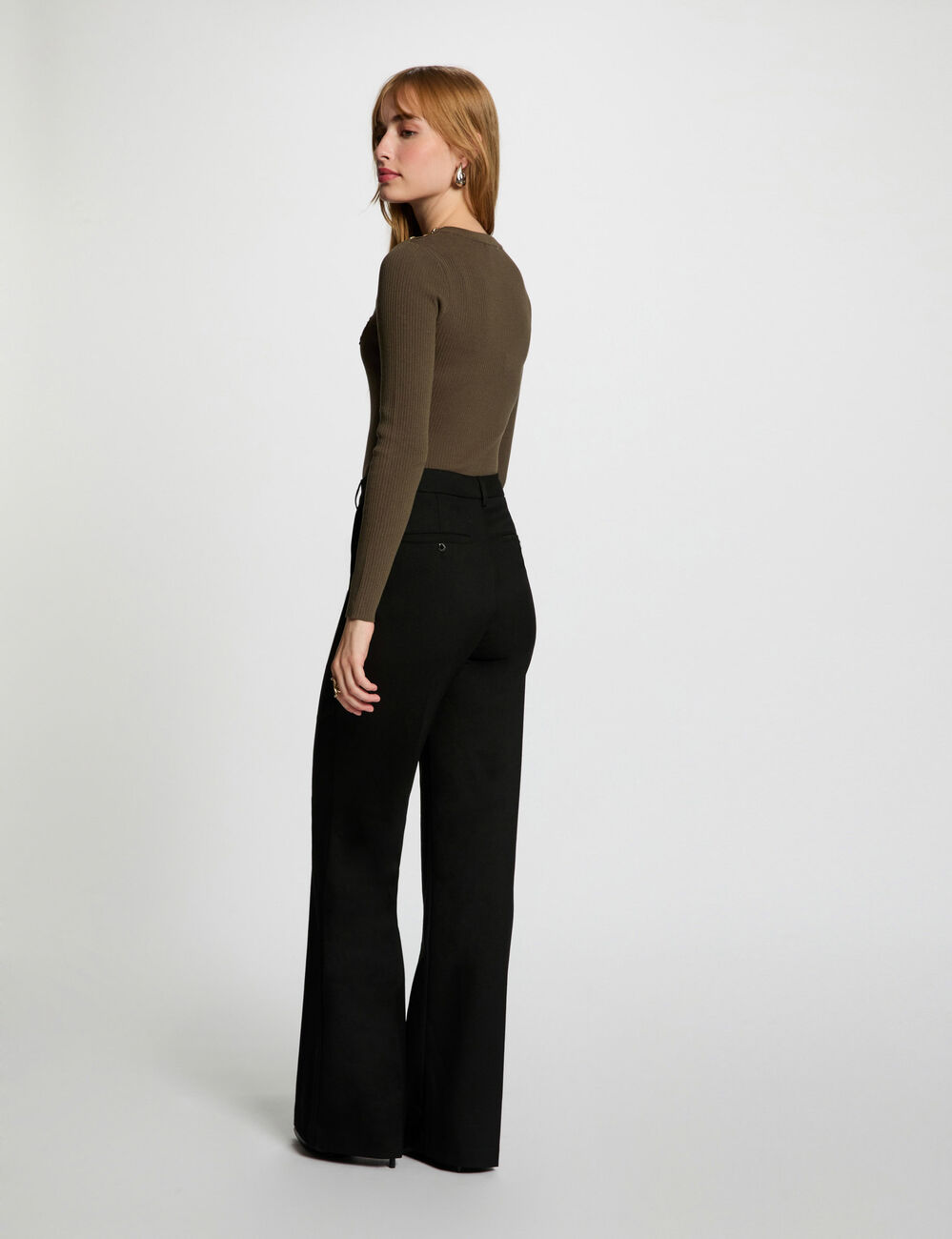 Pullover mit Rundhalsausschnitt khakigrün damen
