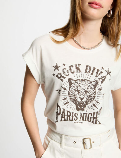 T-shirt mit Aufschrift weiss damen