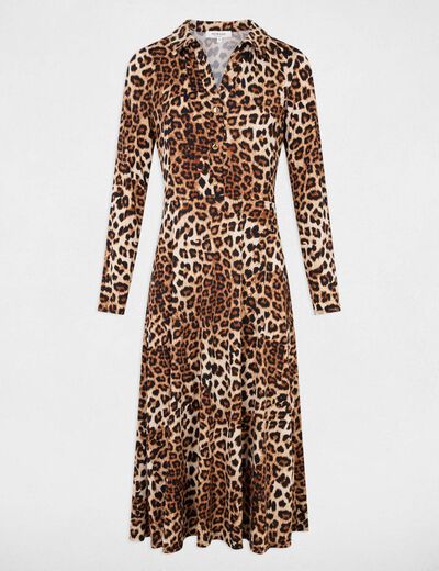 Kurzes gerades Kleid mit Print mehrfarbig damen