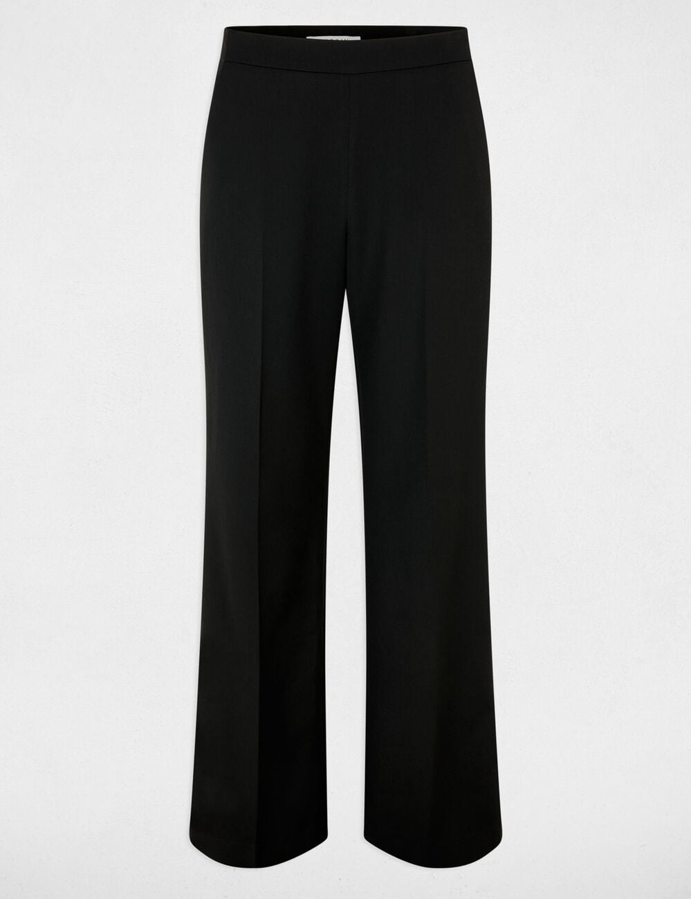 Pantalon droit satin noir femme